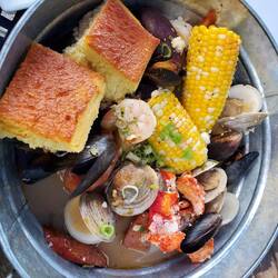 My bucket of seafood. Yum!