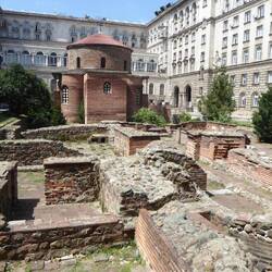 St George Church with Roman remains infront and our hotel behind