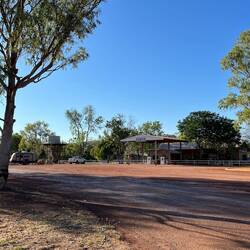 Dry dusty but surprisingly pleasant roadhouse next to a croc infested river. Fine for overnight