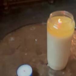 Lighting a candle in Bayonne
