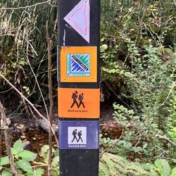 Der Bohusleden teilt sich hier den Weg mit zwei anderen Fernwanderwegen