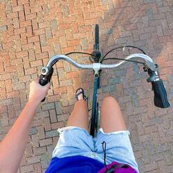 Biking to the bus station