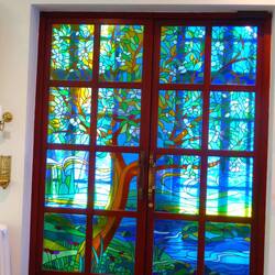 Stained glass doorway
