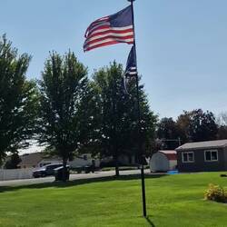 This flag is typically flown at the homes of a police officer who has died in action.