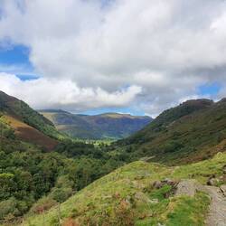Looking bCk as we commence the climb up to Lining Crag