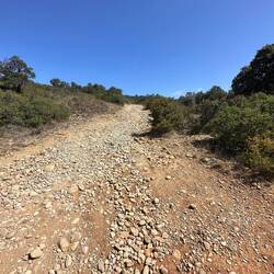 The rocky descent down