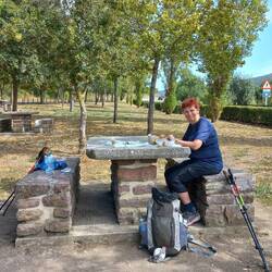 Our lunch stop where we had cheese and jam on crackers.