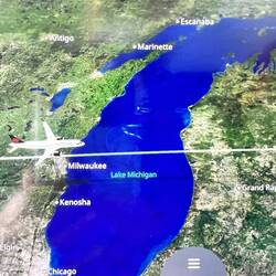 Flying over Lake Michigan- hope my broom maintains altitude.