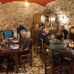 Dinner under the Albergue.