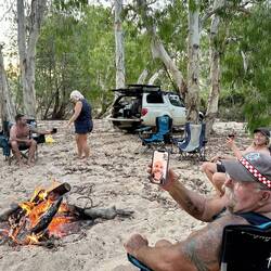 Shaun, enjoying a camp fire.