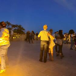 Outdoor milonga in Buda castle area