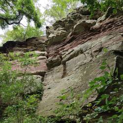 Buntsandsteinfelsen bei Nebra, Sturzstelle