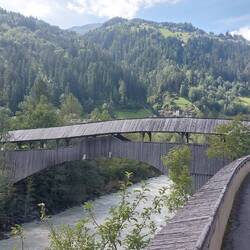 Innquerung Holzbrücke