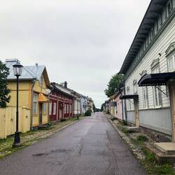 alte Holzhäuser in Naantali