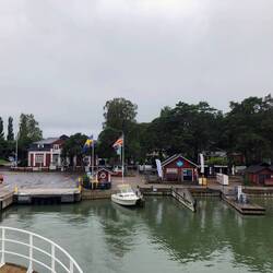 Blick zurück auf den Hafen von Nagu