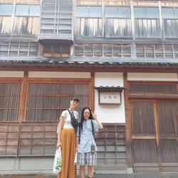 I and Misato in the Chaya-district