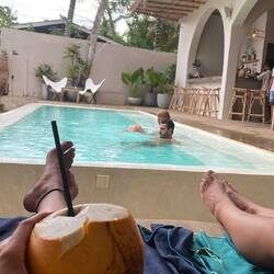 Beachclub am 1. Strand