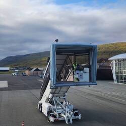 Fancy stairs with cover for deplaning