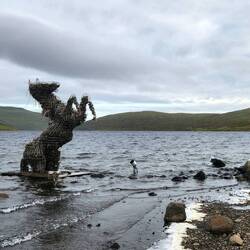 The Nix sculpture on Lake Leitisvatn