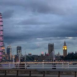 London Eye ferris wheel seen from Waterlou Bridge