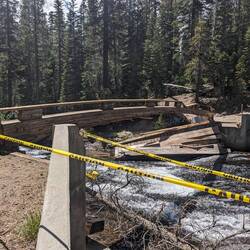 Broken bridges from the wild winter