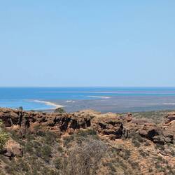 The view looking back over the gulf