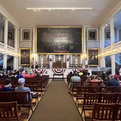 Re-enactment inside Faneuil Hall