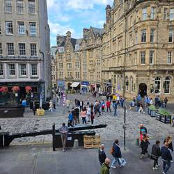 Along the Royal Mile - can you spot Adam