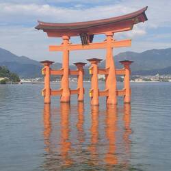 Torii in front of Itsukushima-Shrine (Miyajima Island)