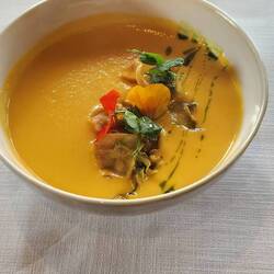 My acorn squash soup was delish.