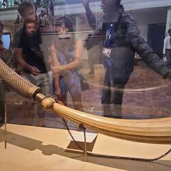 a carved elephant tusk