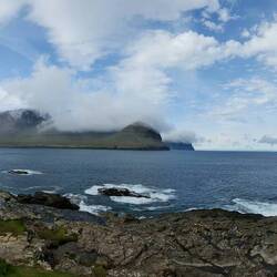 Praktfuldt udsigtspunkt, Kirkjugøta, Viðareiði, Færøerne view point