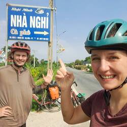 Zur Sicherheit haben wir ein Beweisfoto vor dem Gästehaus gemacht