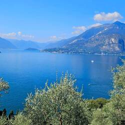 View of lake above the many olive groves