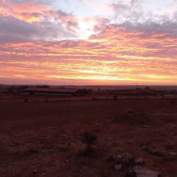 The sun rising. The temperature was nearly 20 degrees when we left.