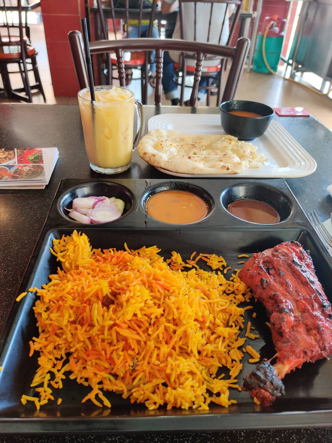 Tandoori Biryani, Cheese Nan and Mango Lasso, what's more indian?