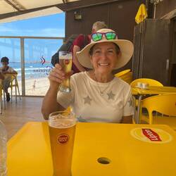 Judy from Texas...she's celebrating her 70th birthday in Santiago de Compostela