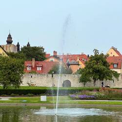 Im Almedalen-Park mit Blick auf die Stadt