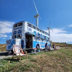 A young German couple set up shop here today.