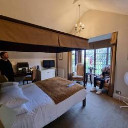 Our room with 4 post bed