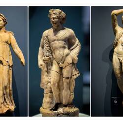 Hellenistic Period terracotta figurines ... woman / Heracles / Eros — İzmir, Türkiye.