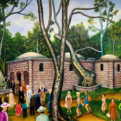 By F. Eye ... titled "Ephesus" ... depicts the house-turned-chapel where Mary lived out her life.