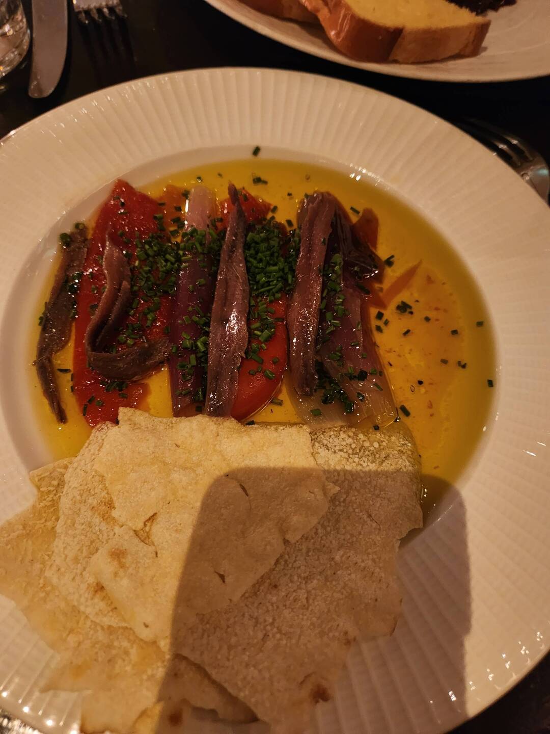 Sardines and roast peppers