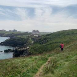 Hiking down from Towan Head to the main city