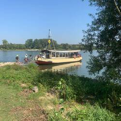 Little boat to carry bikes and people across Rhine.