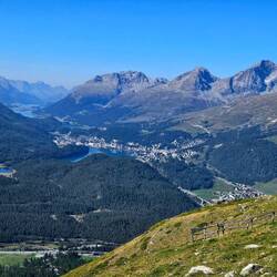 View of lakes and towns below