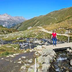 We started at the white building, and traversed down to this creek