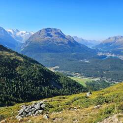 Snowy alps and glacier at upper left