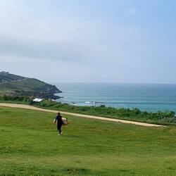 Heading west - surfers are also