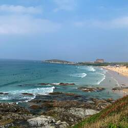 Looking back to the city center